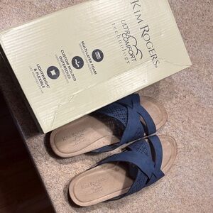 Kim Rogers Women's Blue Slide Sandals